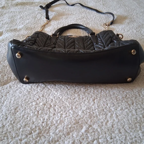 Coach Black Quilted Crossbody Bag with Gold Chain